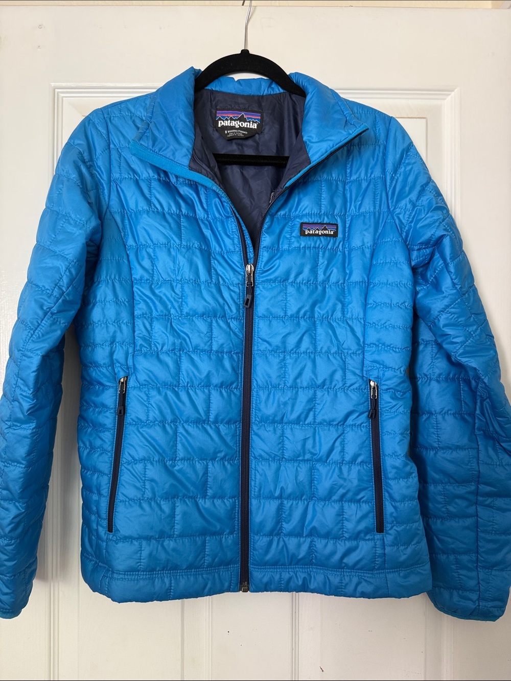 Patagonia Women's Bright Blue Quilted Puff Jacket